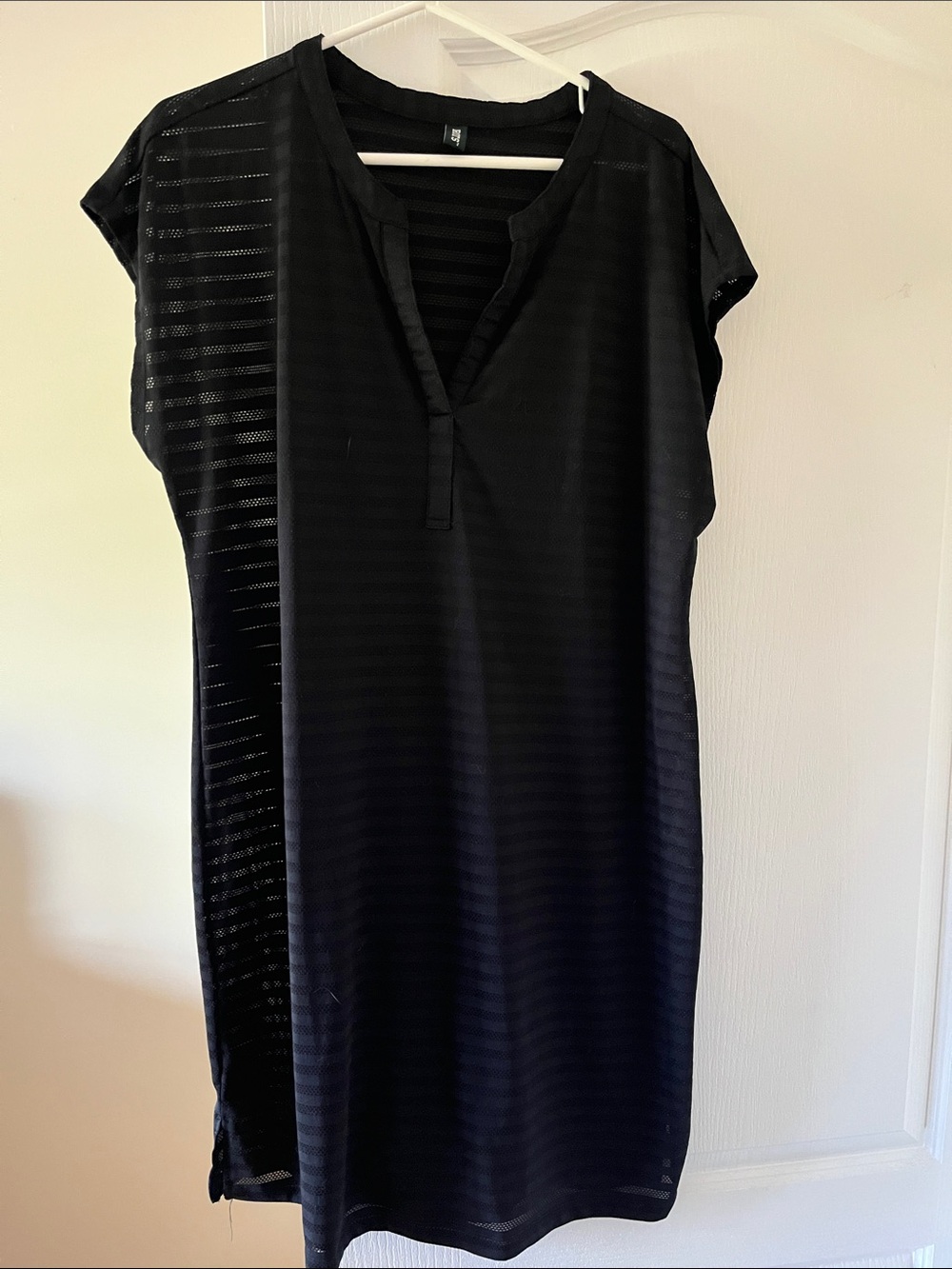 Roots Black Striped Swim Coverup Tunic
